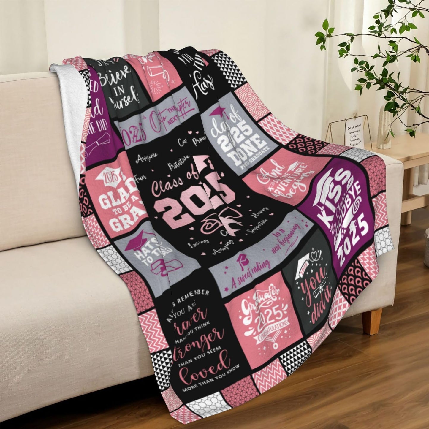 Graduation Gifts - Graduation Gifts for Her 2025 - 2025 Graduation Decorations of Class - Female Phd Graduation Gifts - Girl/Women High School College/Masters Degree Graduation Blanket 50" X 60"