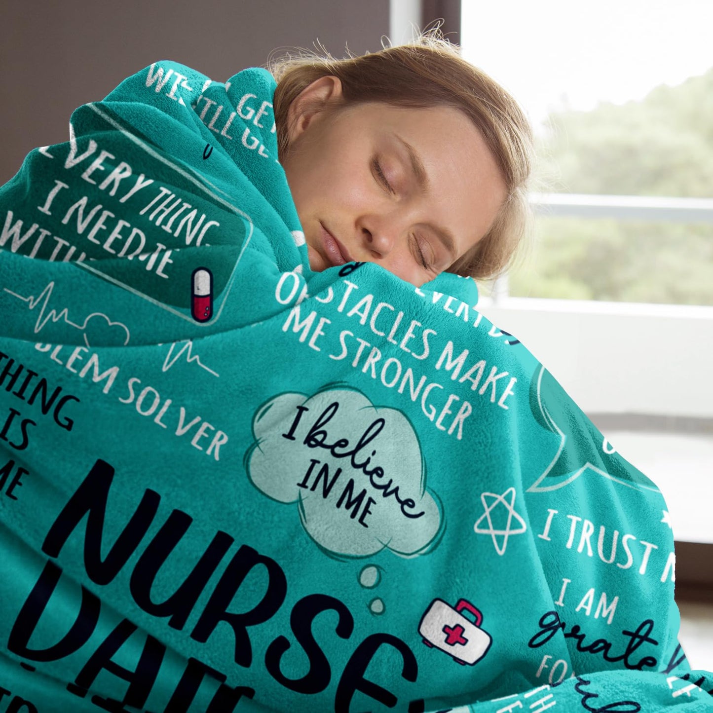 Craftique Nurse Gifts for Women Men- Soft Nurse Blanket with Daily Affirmations- Christmas LPN RN Gifts for Nurses Practitioner, Nursing School Graduate Birthday Appreciation Gift, Nurses Week/Day
