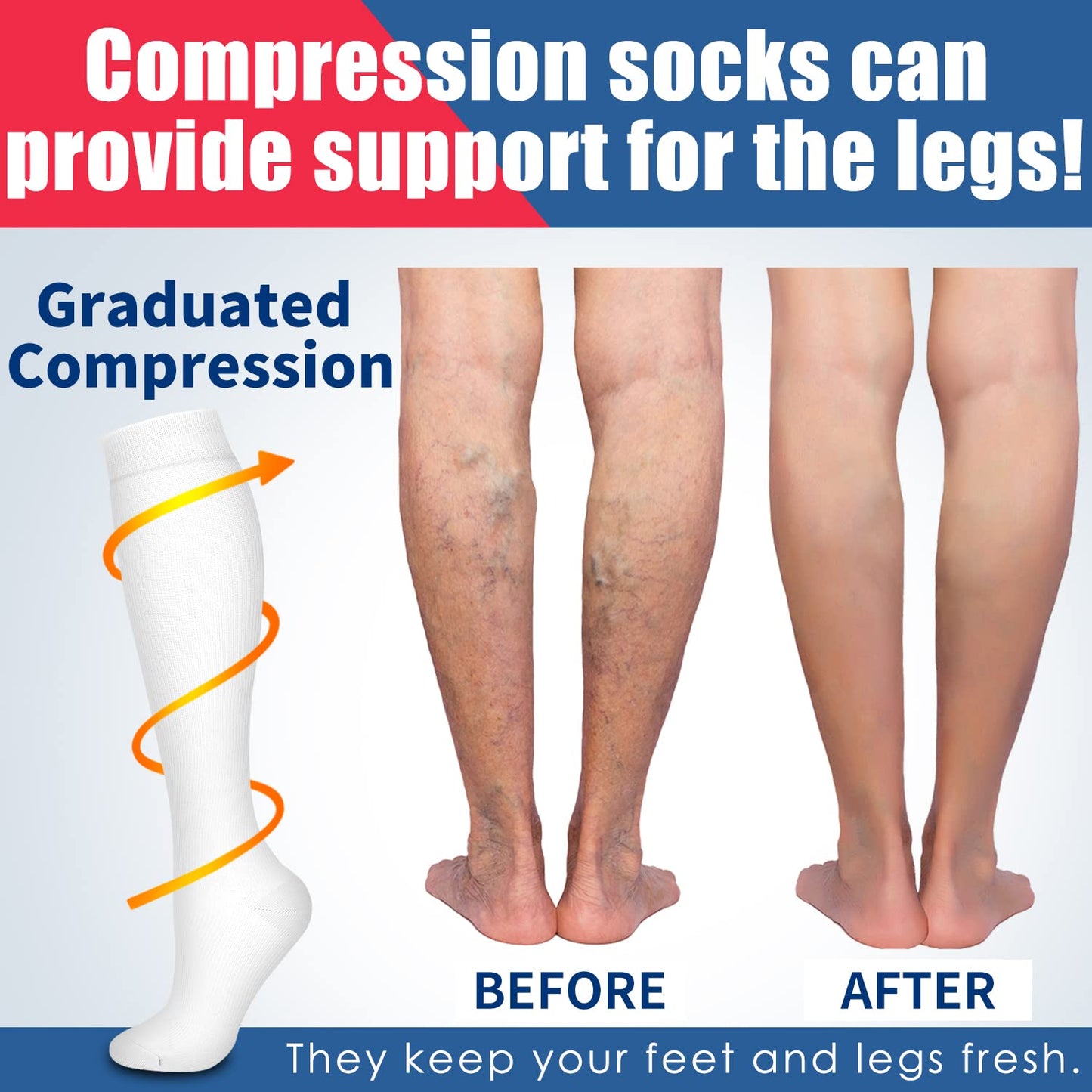 Laite Hebe 4 Pairs-Compression Socks for Women&Men Circulation-Best Support for Nurses,Running,Athletic