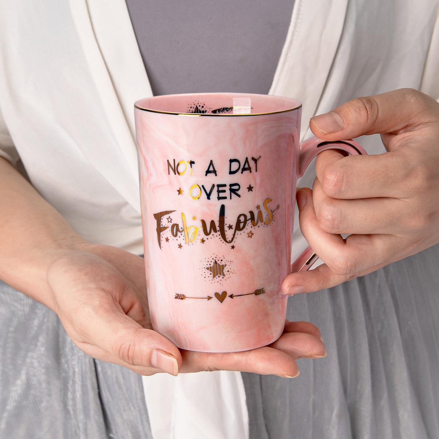 Nurse Gifts for Women, Funny Nurse Mug with Gold Print, Nurses Week Retirement Graduation Appreciation Present, School Nursing Student RN Practitioner, 14oz Pink Marbled Ceramic Cup, Nice Gift Boxed