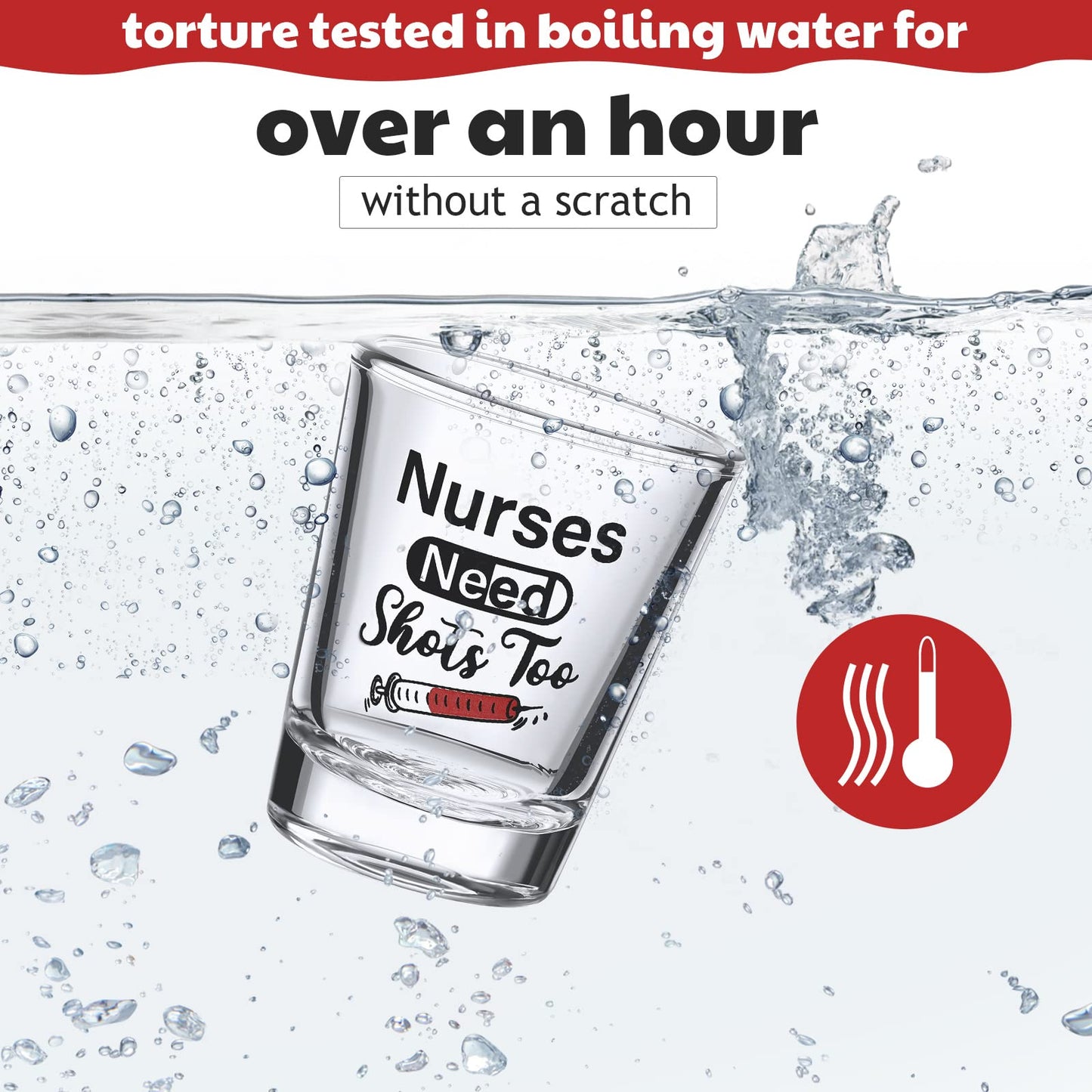 Patelai Nurse Need Shots Too, Funny Glass Gift for Women and Male Mom Sister or Friend Present for Nursing Graduation Nurses Day Party 2 oz(2 Pieces,2.36 x 1.97 Inches)