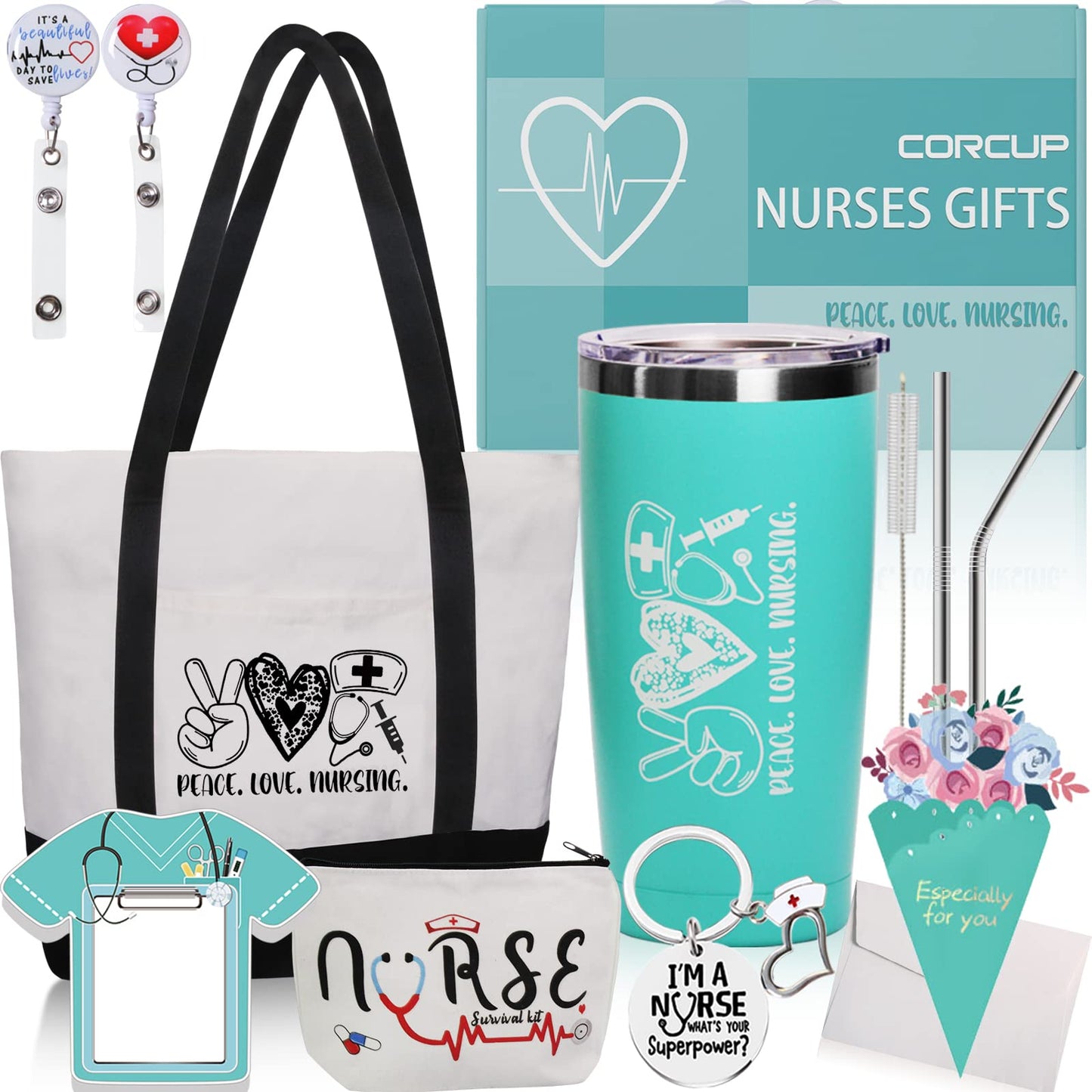 Nurse Appreciation Gift Box for Women - Graduation, Nursing School, Christmas, Practitioner, RG - Wine Tumbler Set