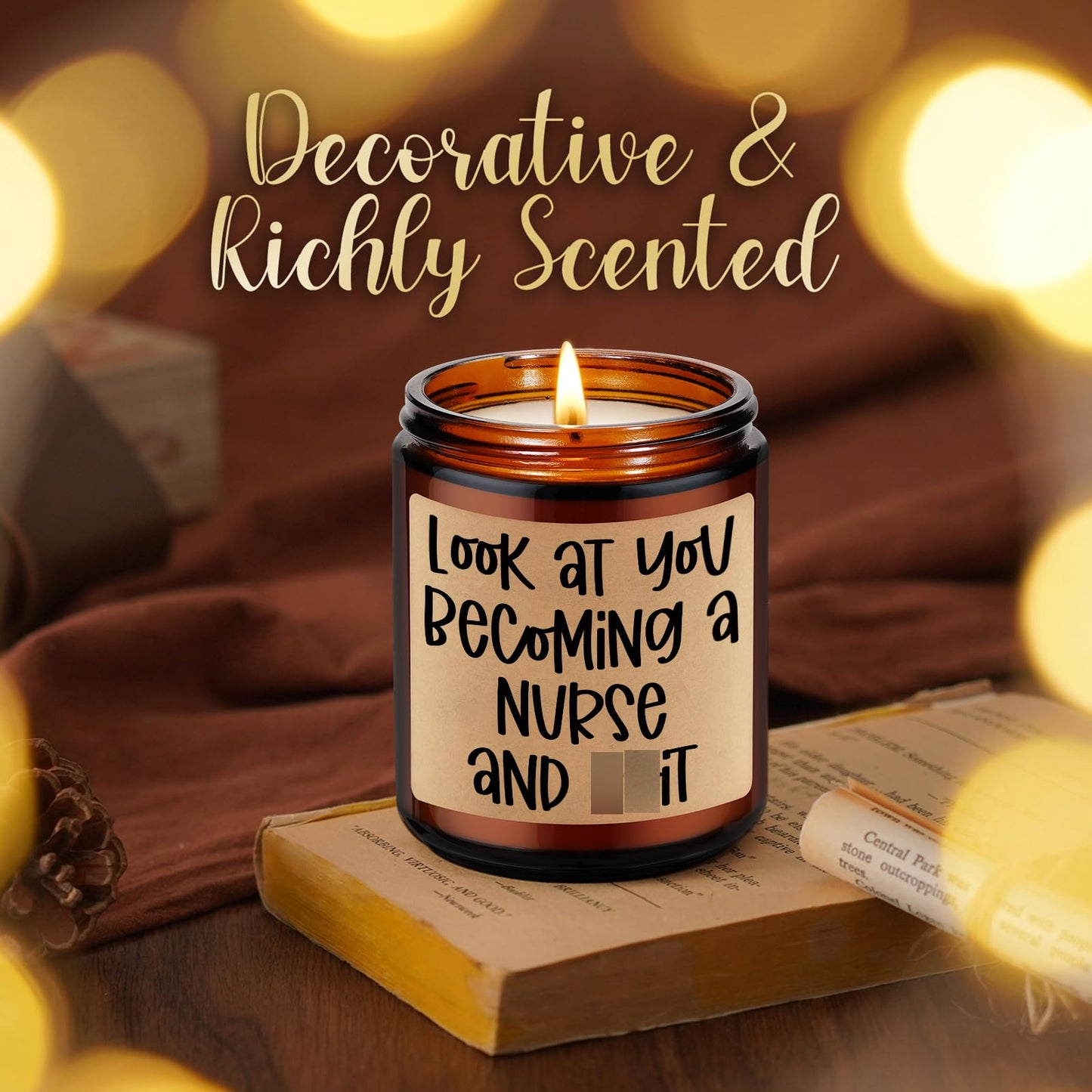 LEADO Candles, Nurse Gifts for Women, Male, Men - Nursing Graduation, LPN, RN Gifts for Nurses - Funny Nurses Week, Congratulations Present for New Grad, Future RN, Nursing School Student, Graduate