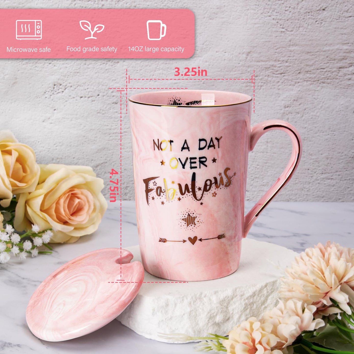 Nurse Gifts for Women, Funny Nurse Mug with Gold Print, Nurses Week Retirement Graduation Appreciation Present, School Nursing Student RN Practitioner, 14oz Pink Marbled Ceramic Cup, Nice Gift Boxed