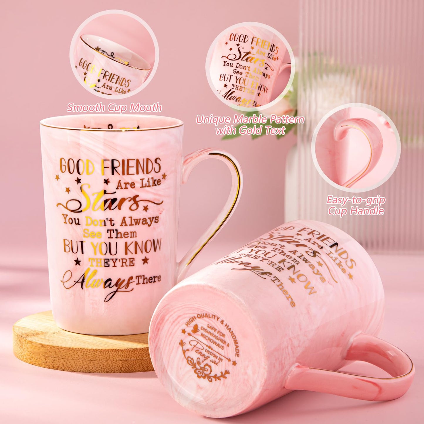 Nurse Gifts for Women, Funny Nurse Mug with Gold Print, Nurses Week Retirement Graduation Appreciation Present, School Nursing Student RN Practitioner, 14oz Pink Marbled Ceramic Cup, Nice Gift Boxed