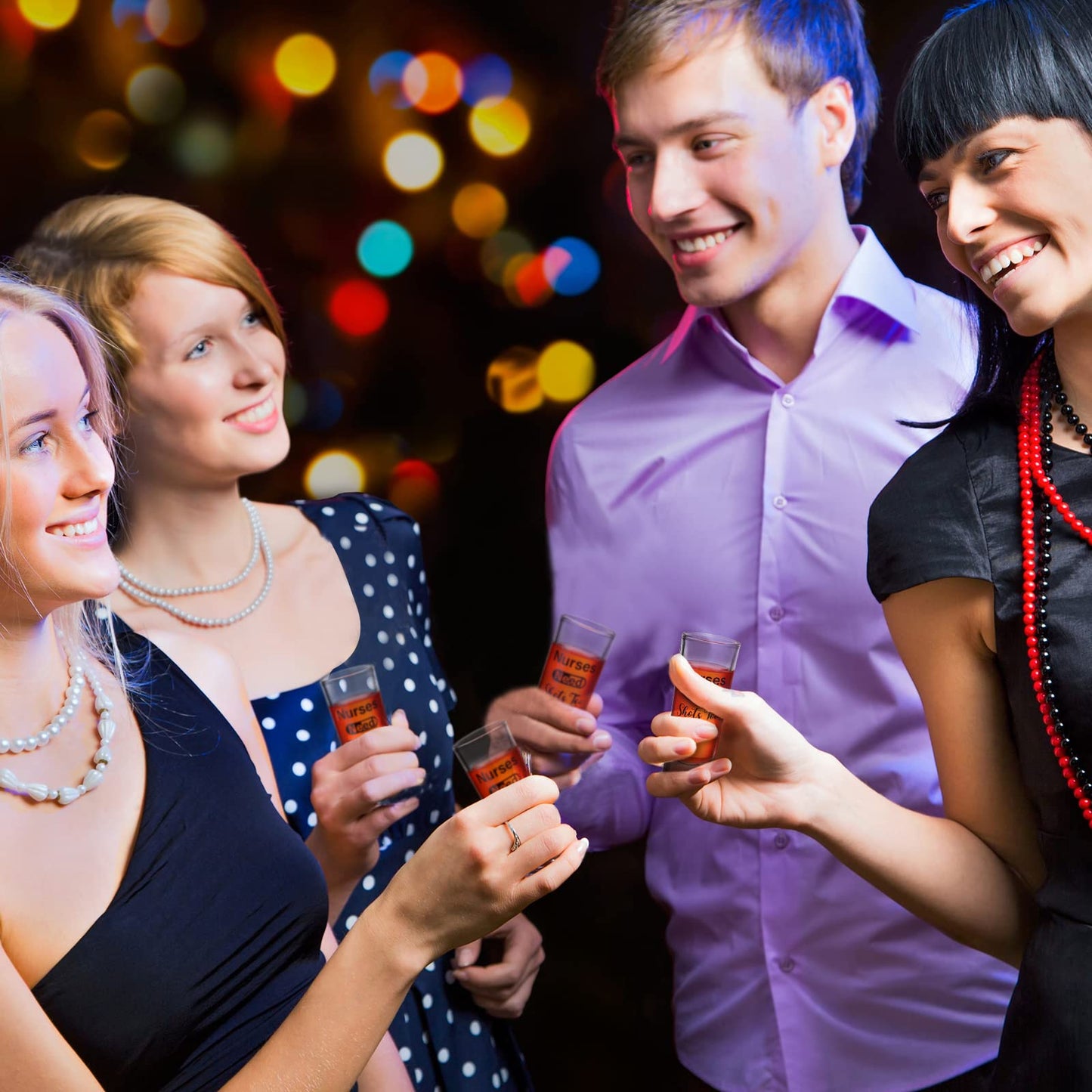 Patelai Nurse Need Shots Too, Funny Glass Gift for Women and Male Mom Sister or Friend Present for Nursing Graduation Nurses Day Party 2 oz(2 Pieces,2.36 x 1.97 Inches)