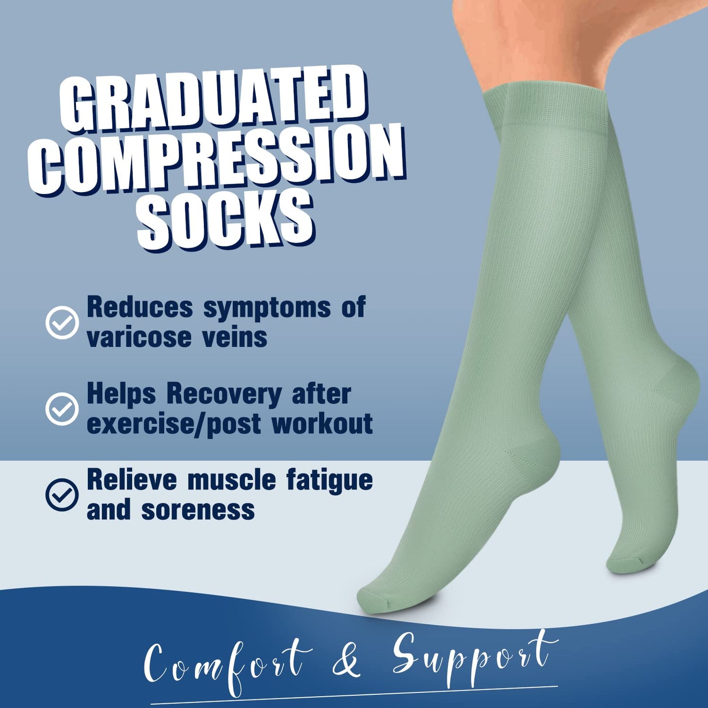 Laite Hebe 4 Pairs-Compression Socks for Women&Men Circulation-Best Support for Nurses,Running,Athletic