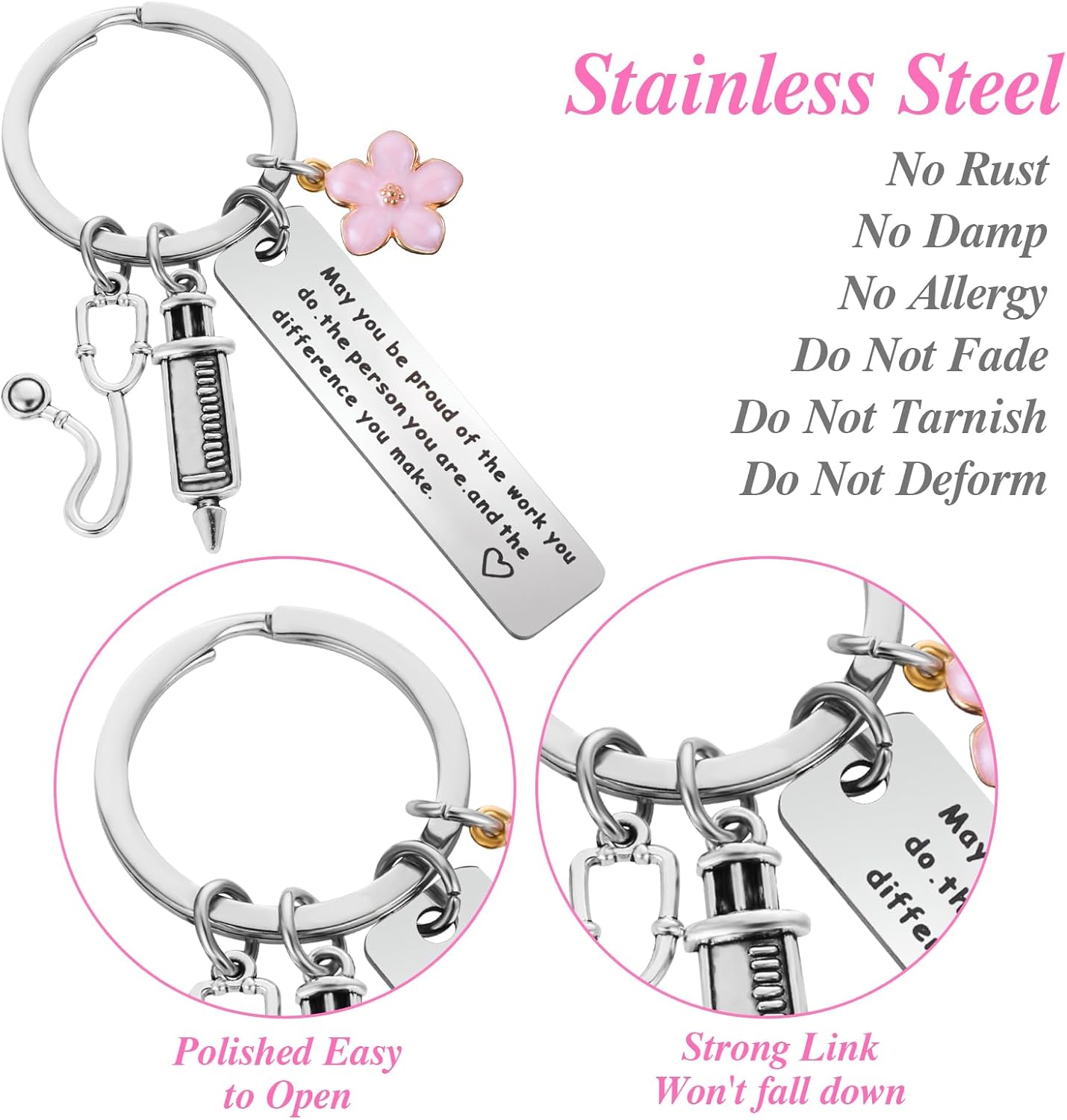 Ouligay Nurse Gifts for Women Nurse Keychain, Nursing Gift for School Nurse Student Graduation Future Medical Practitioner Registered Nurses Appreciation Nurse Day Week Gifts Accessories