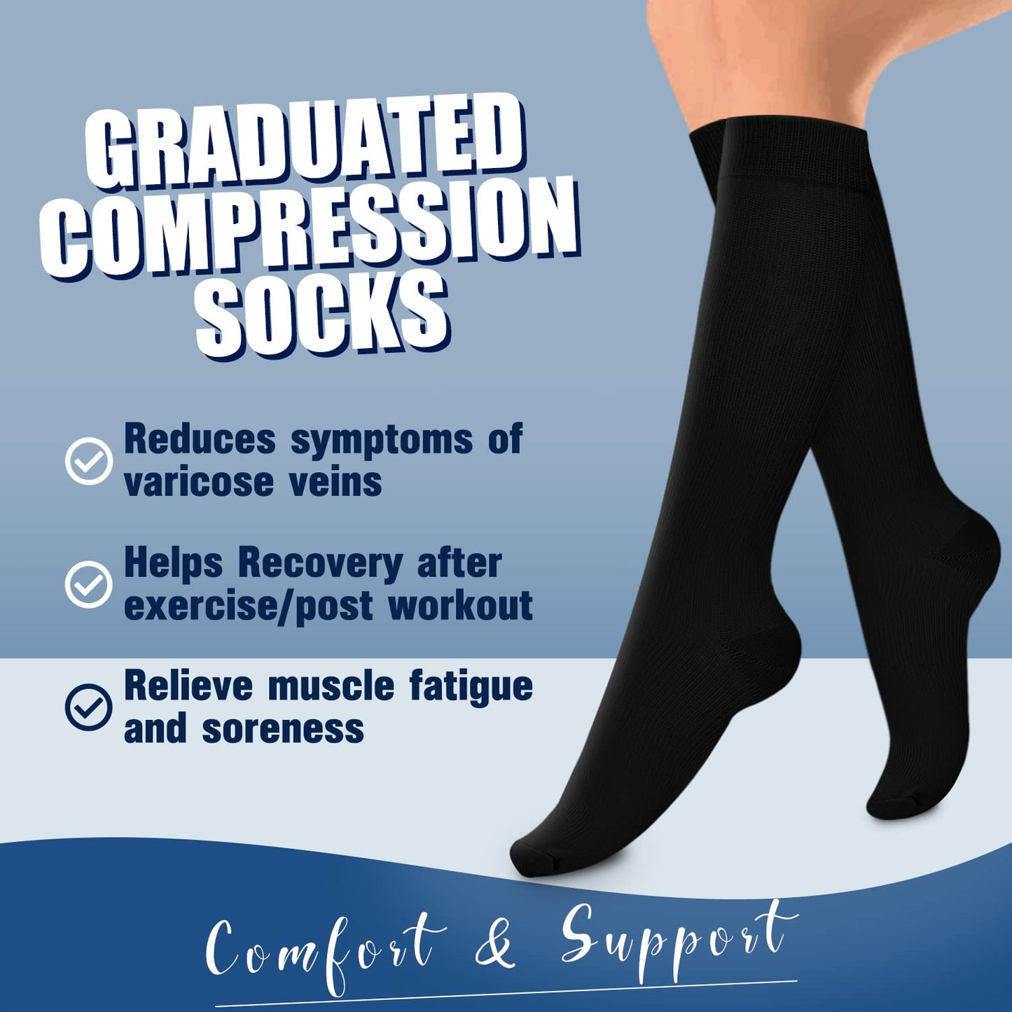 Laite Hebe 4 Pairs-Compression Socks for Women&Men Circulation-Best Support for Nurses,Running,Athletic