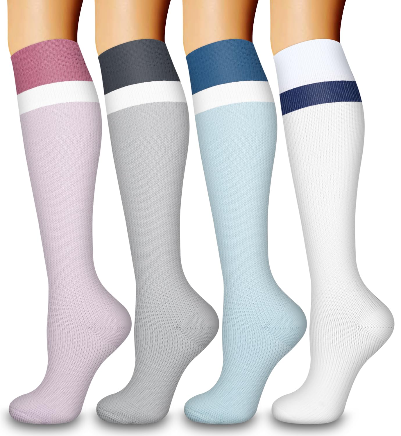 Laite Hebe 4 Pairs-Compression Socks for Women&Men Circulation-Best Support for Nurses,Running,Athletic