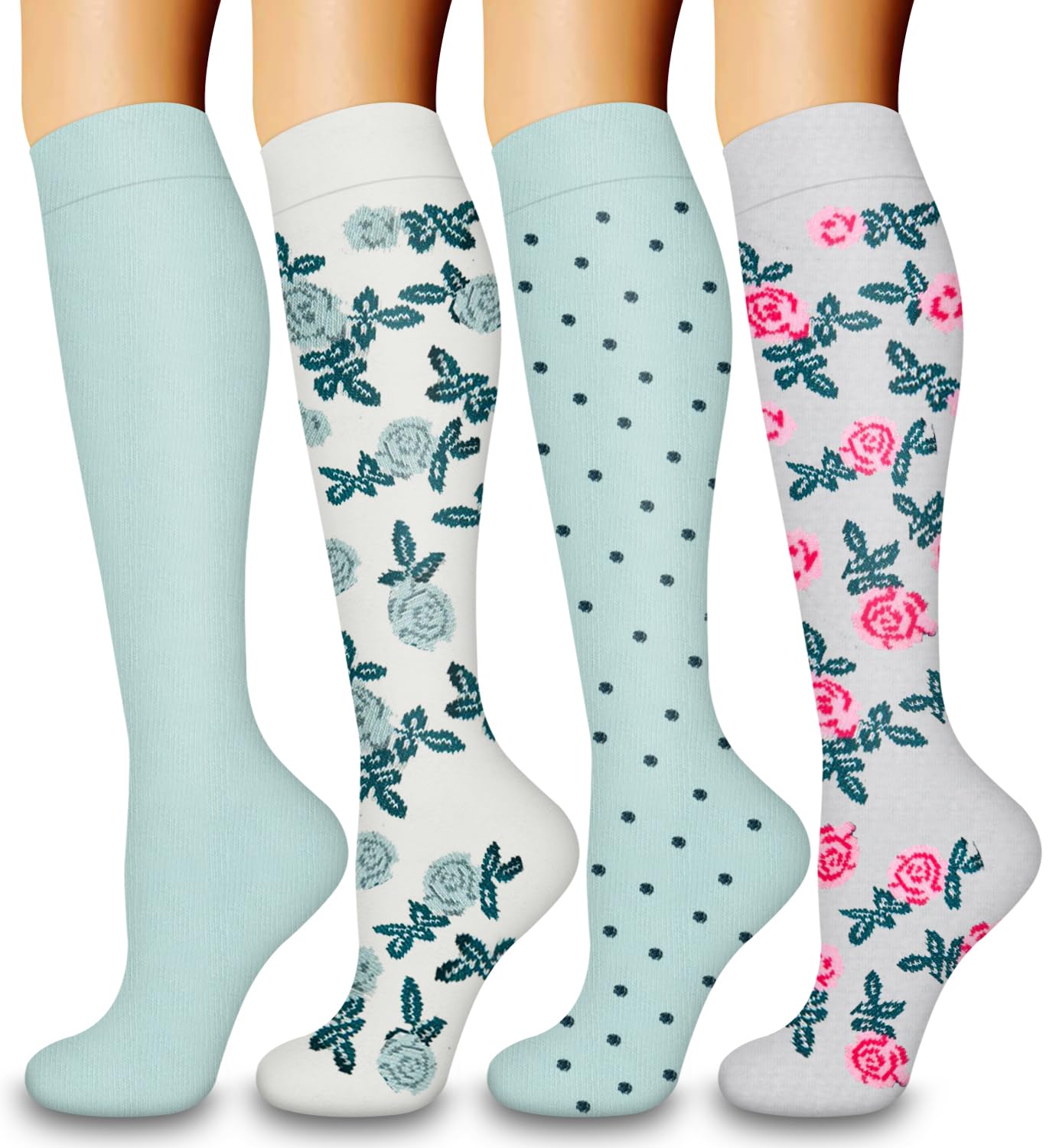 Laite Hebe 4 Pairs-Compression Socks for Women&Men Circulation-Best Support for Nurses,Running,Athletic