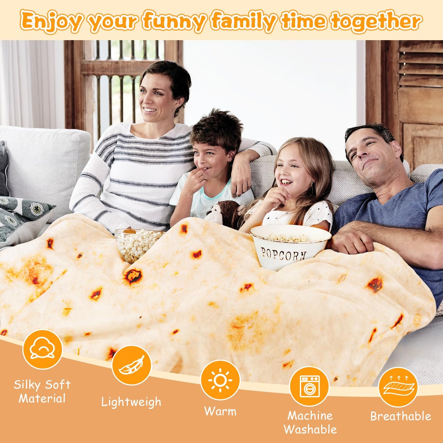 Gifts for Women Tortilla Blanket Adult Size 71 Inch, Graduation Gifts for Men and Women, Baptisms Gifts for Girl, Taco Food Burrito Blanket for Adult, Flannel Blanket Funny Gifts for Girlfriend