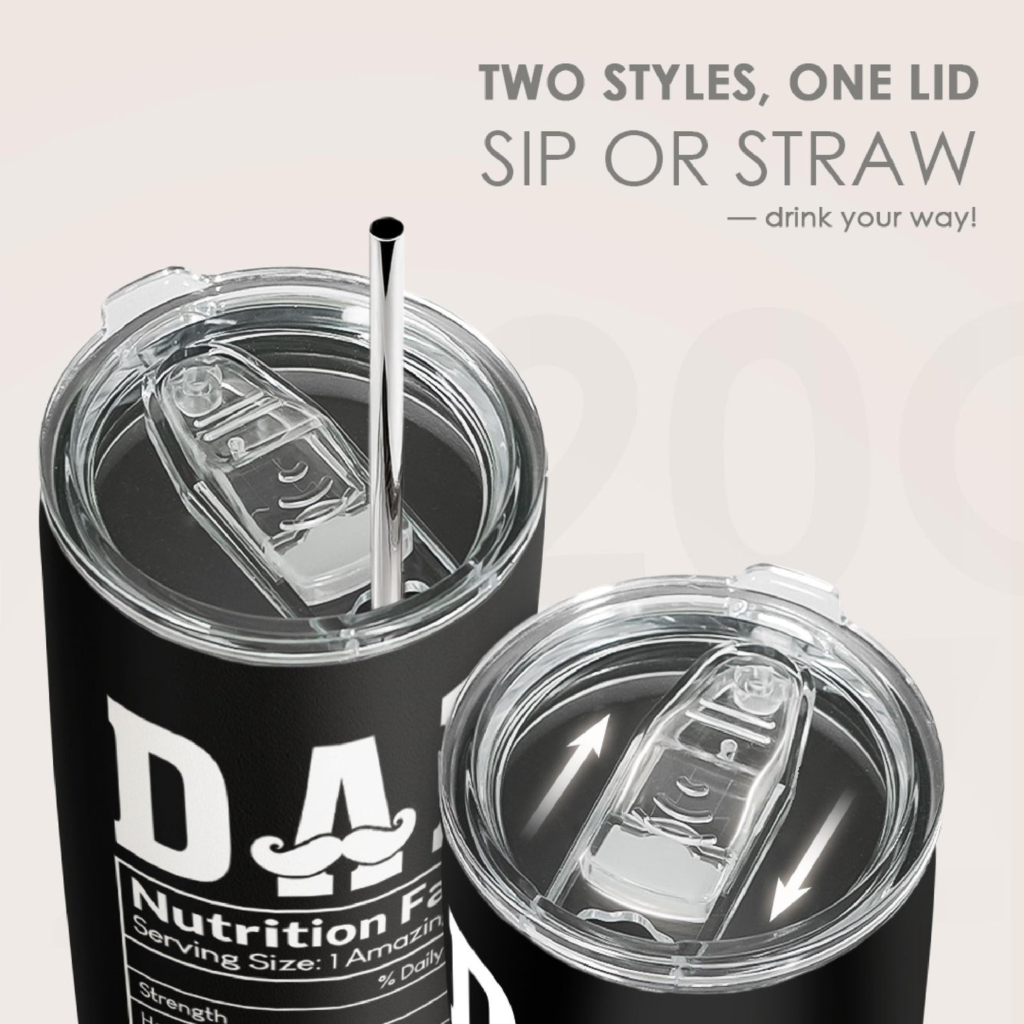 SANDJEST Nurse Tumbler Cup - Nutritional Facts Travel Coffee Mug Gift - 20oz Tumblers Nurse Gifts for Birthday, Christmas, Appreciation Week, Nursing School Graduation for Nurses, Practitioners