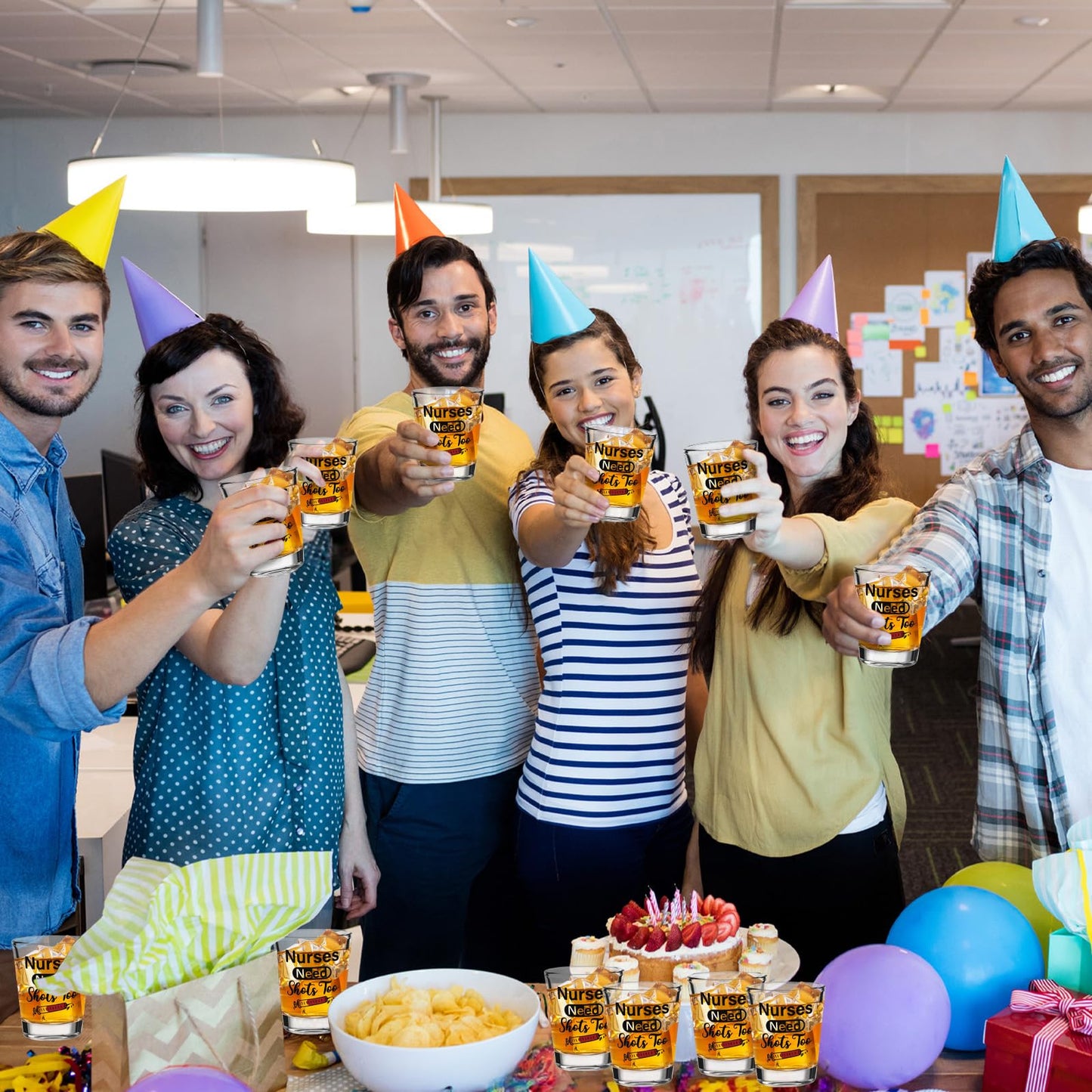 Patelai Nurse Need Shots Too, Funny Glass Gift for Women and Male Mom Sister or Friend Present for Nursing Graduation Nurses Day Party 2 oz(2 Pieces,2.36 x 1.97 Inches)