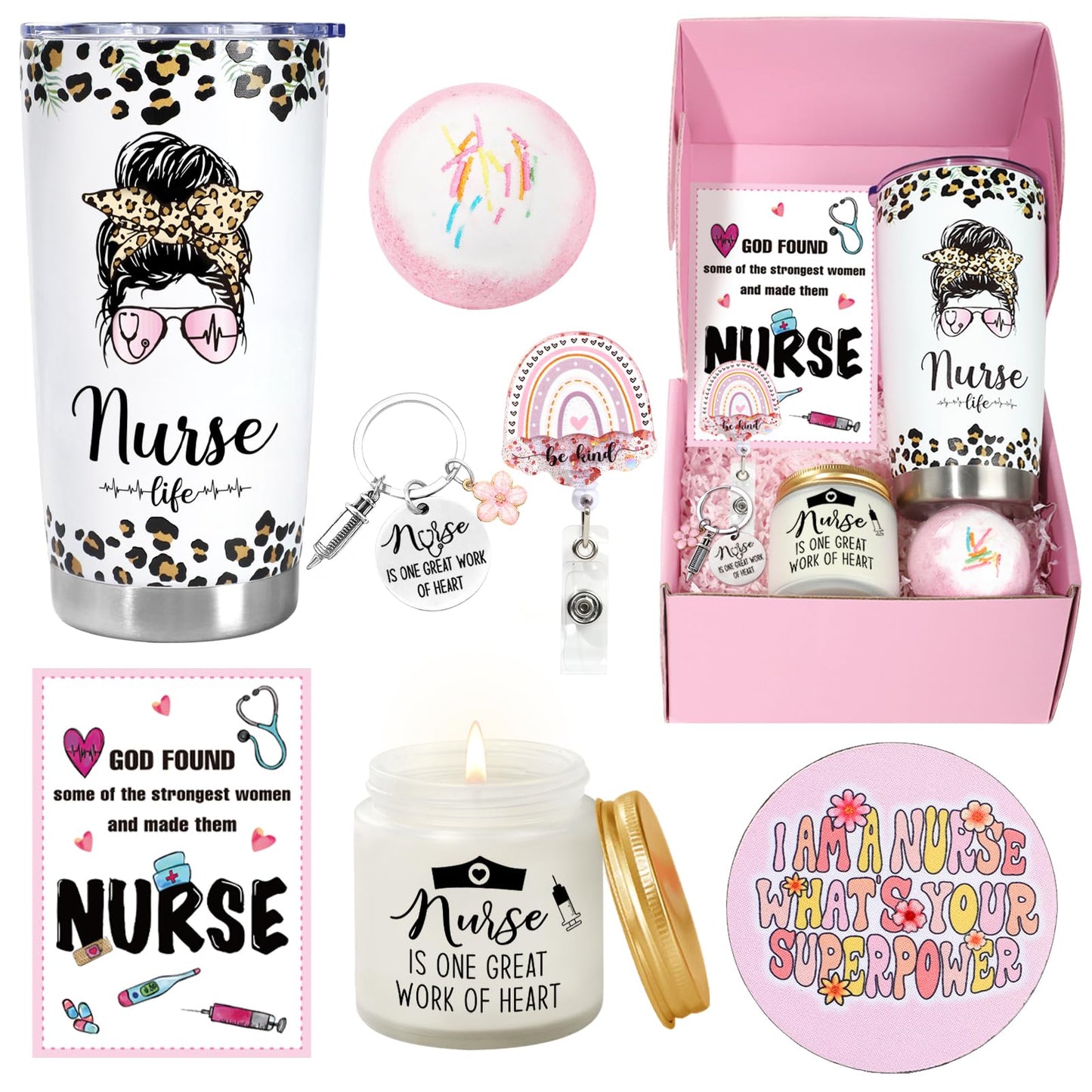 Nurse Gifts for Women, Nurses Week Gifts, Nurse Appreciation Gift, Nurse Graduation, Birthday, Christmas Gifts, New Nurse Gifts, Nurse Practitioner Gifts - 20 OZ Tumbler Set for Nurses