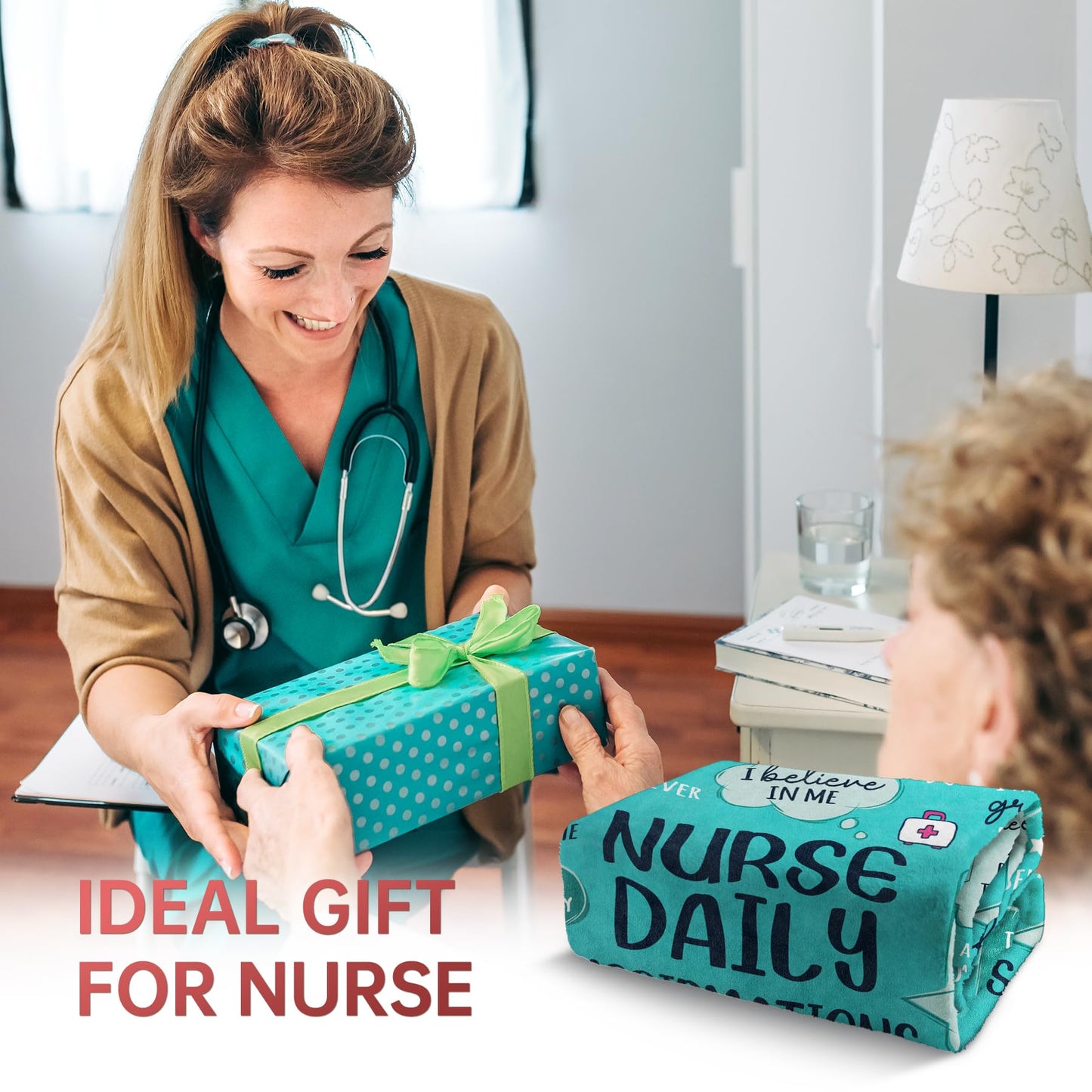 Craftique Nurse Gifts for Women Men- Soft Nurse Blanket with Daily Affirmations- Christmas LPN RN Gifts for Nurses Practitioner, Nursing School Graduate Birthday Appreciation Gift, Nurses Week/Day