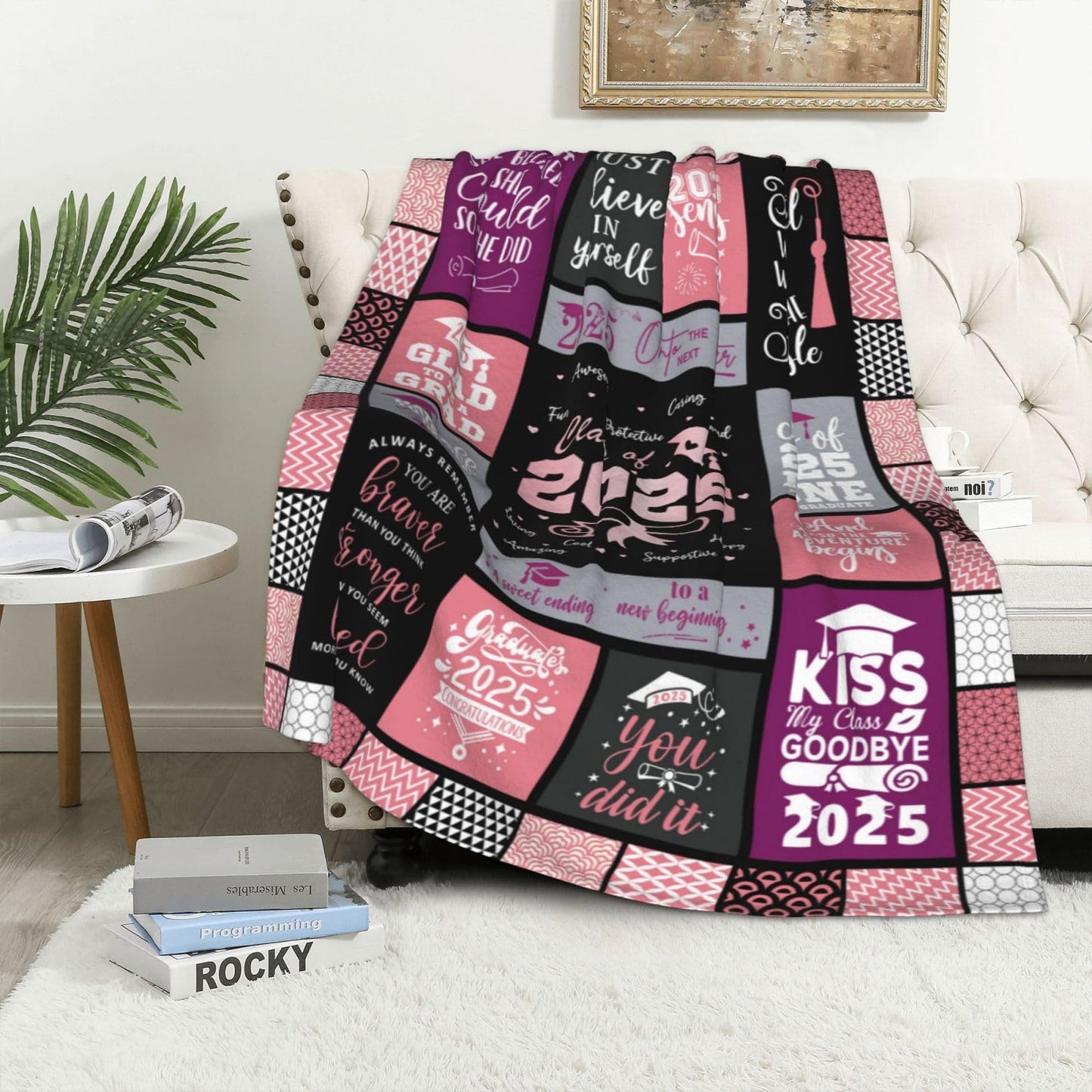 Graduation Gifts - Graduation Gifts for Her 2025 - 2025 Graduation Decorations of Class - Female Phd Graduation Gifts - Girl/Women High School College/Masters Degree Graduation Blanket 50" X 60"